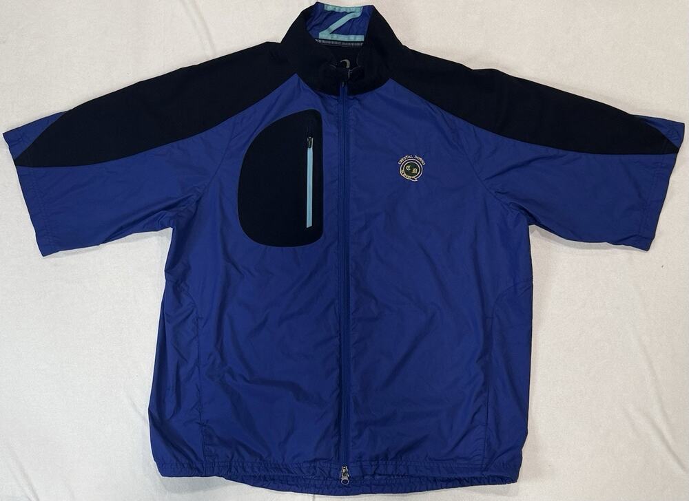 Zero Restrictions Tour Series Golf Windbreaker Men L Short Sleeve Crystal Downs